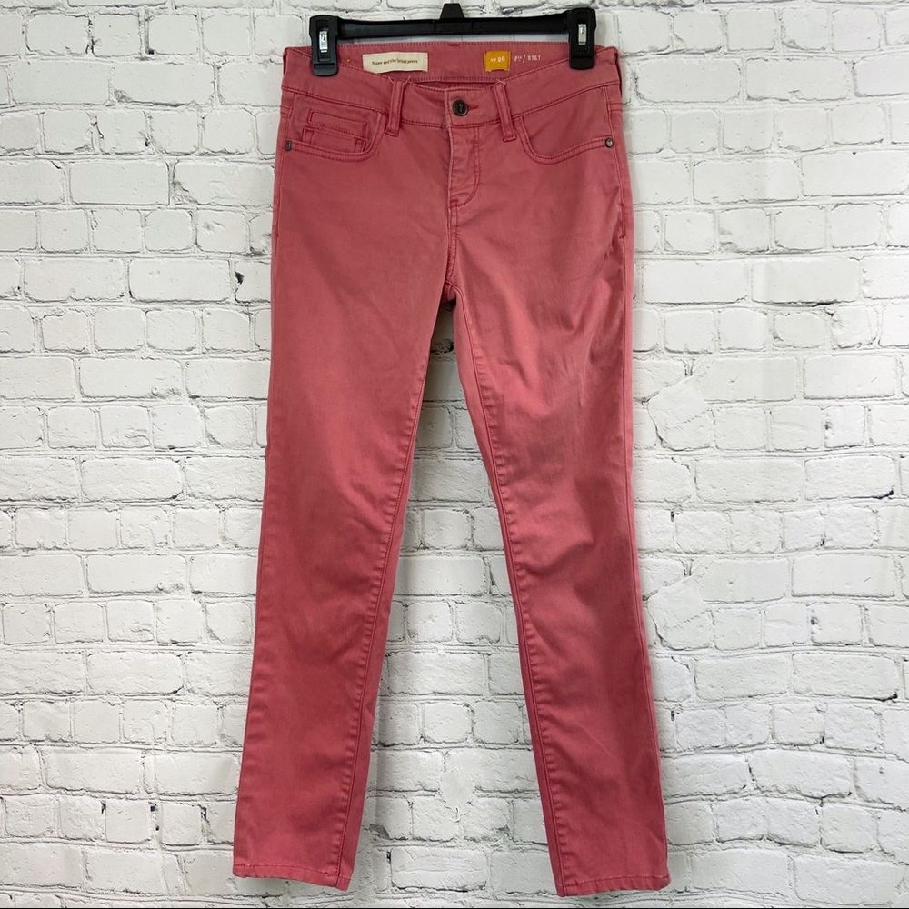 Pilcro the stet slim straight jeans salmon size 26